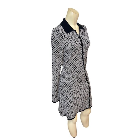 Hansen & Gretel Brydie Fitted Knit Mini Dress Long Sleeve Stretchy XS - Picture 4 of 8